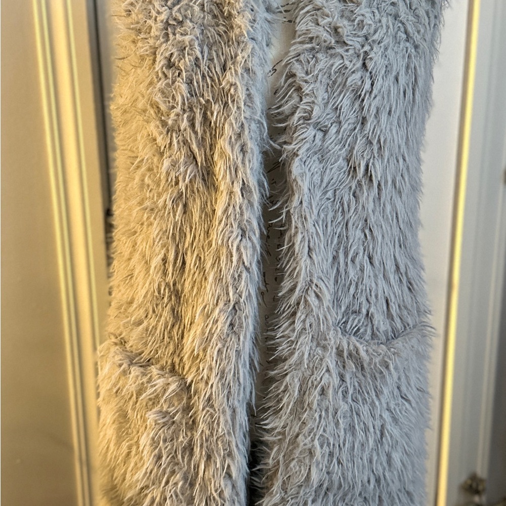 Cozy Gray Faux Fur Vest